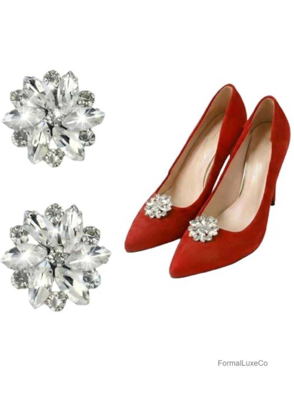 Rhinestone Shoe Clips Decorative Crystal Shoe Charms for Heels Flats